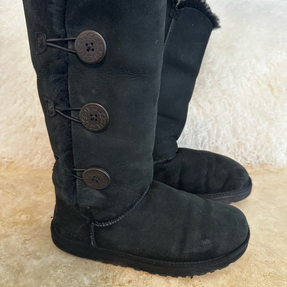 UGG Black Button Winter Boots